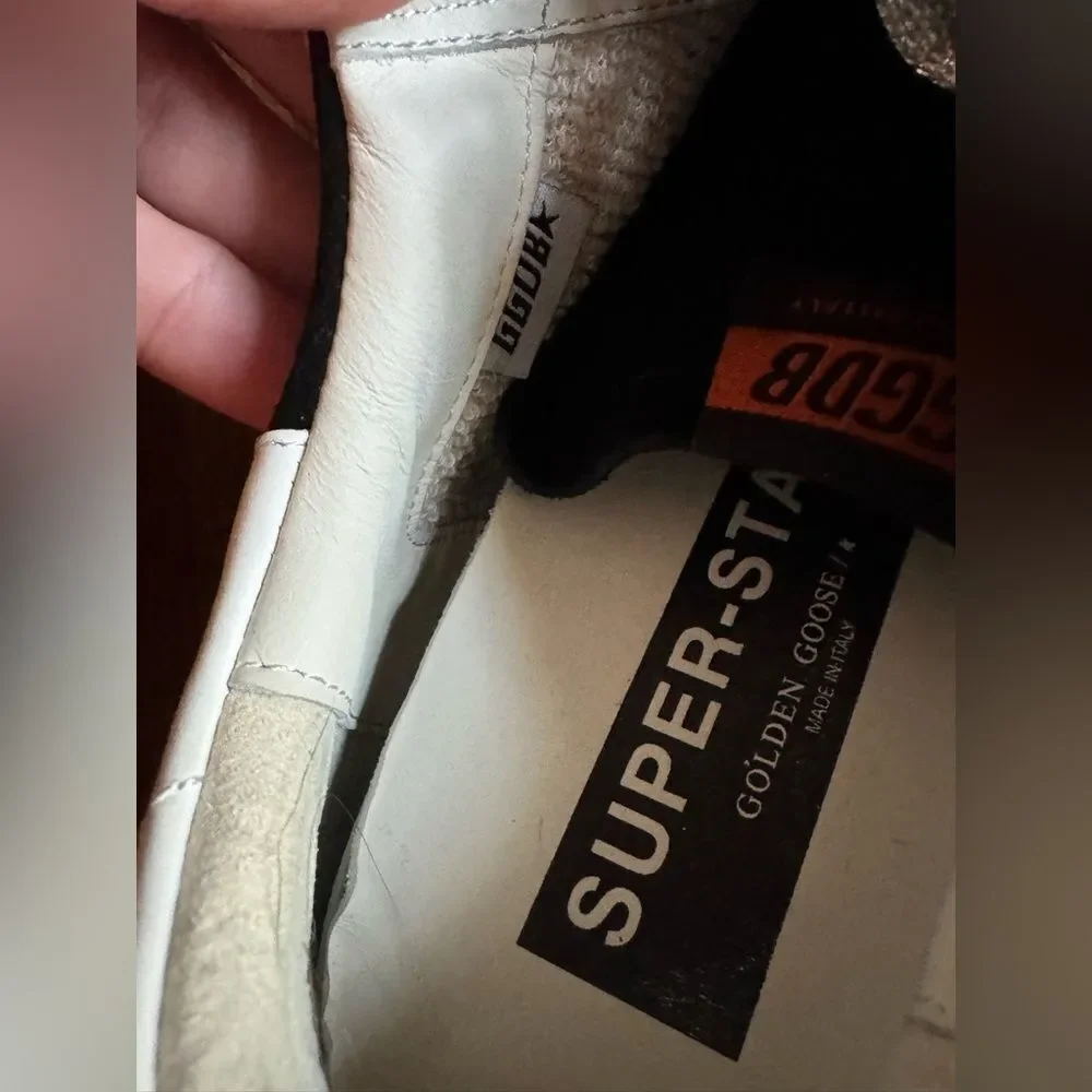 Golden Goose Women's Super Star Suede Silver Sparkle Sneakers + Bags Size 39 - Picture 14 of 14